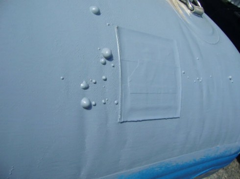 Inflatable boat paint restoration